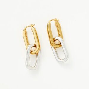 108. MISSOMA OVATE DOUBLE LINK HOOP EARRINGS Convertible Like New $189